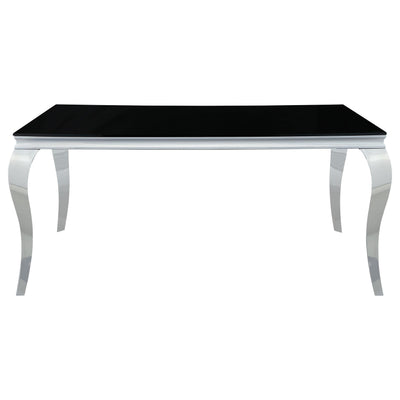 Carone Rectangular Dining Table Chrome and Black image