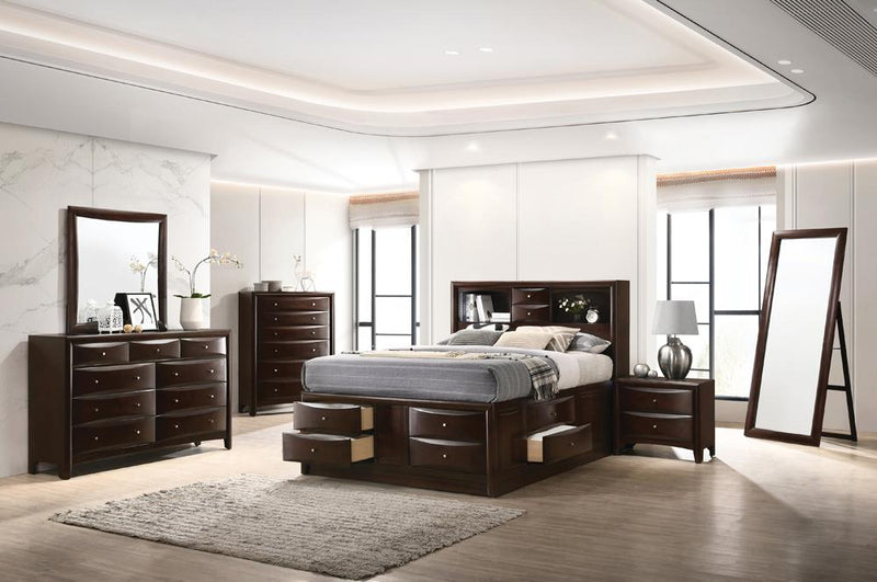 Phoenix Bedroom Set with Bookcase Headboard Deep Cappuccino image