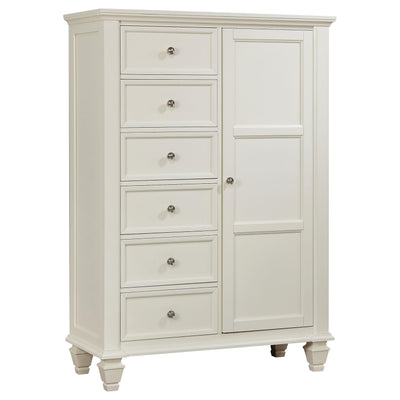 Sandy Beach 8-drawer Door Chest Storage Cream White image