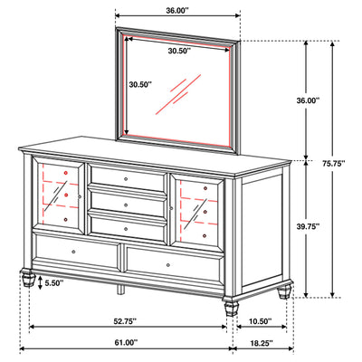 Sandy Beach Dresser With Mirror