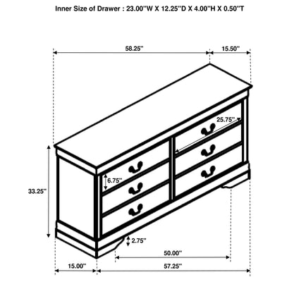 Louis Philippe 4 & 5 Piece Bedroom Set Full, Twin, King, & Queen