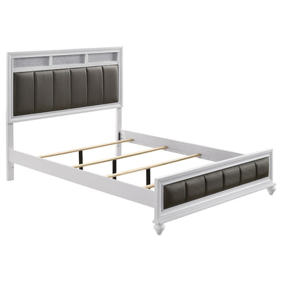 Barzini California King, E.King, & Queen Upholstered Panel Bed White
