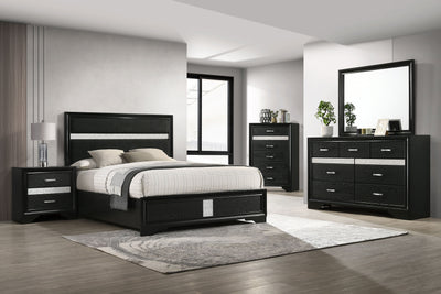 Miranda California King, E.King, Queen, Full, & Twin Bed Black & White