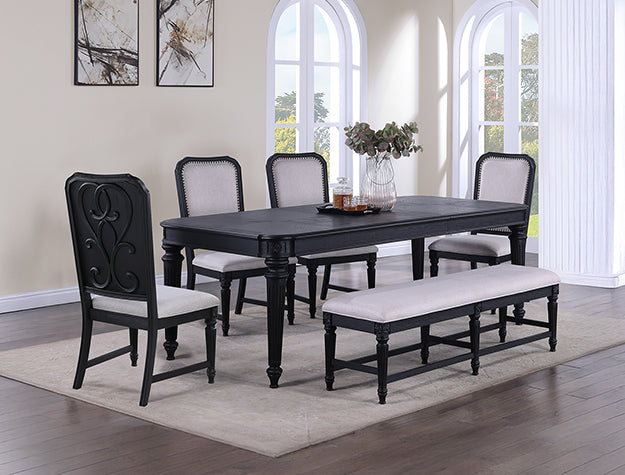 Kingsbury 18"leaf Black- 5pc Dining set