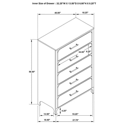 Anastasia 5 Pc Bedroom Set