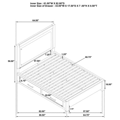 Kenora California King, E.king, & Queen Bed