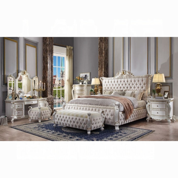 Picardy Eastern King Bed - Antique Pearl