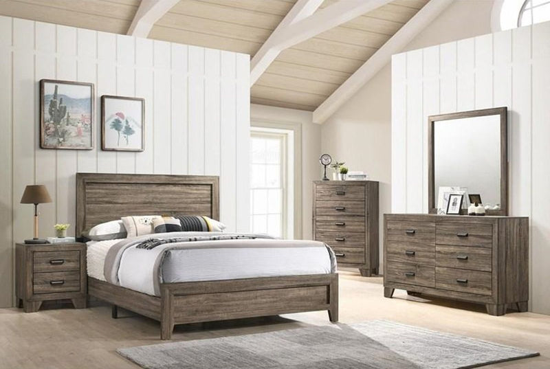 Crown Mark Millie Queen Panel Bed in Grey B9200-Q-BED