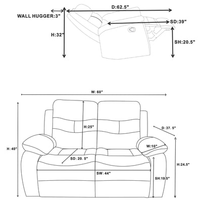 Nova Reclining 3 Pc Set