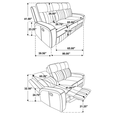 Raelynn Reclining 3 Pc Set