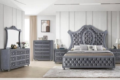 Crown Mark Furniture Voltare Dresser in Dark Grey
