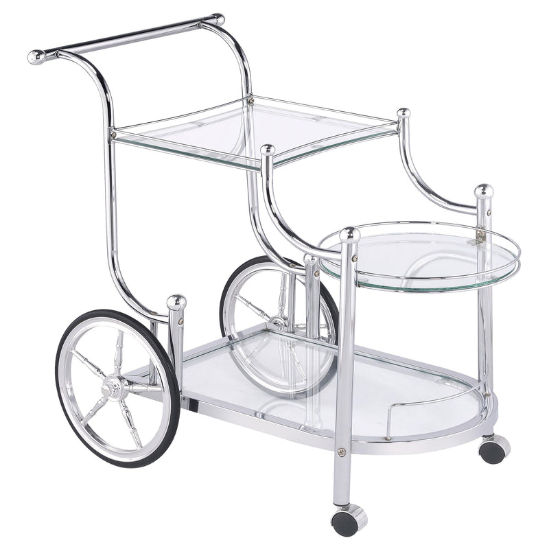 Sarandon 3-tier Serving Cart Chrome and Clear image