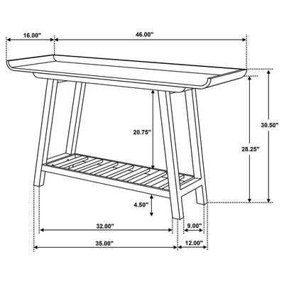 Ornelas 46-inch Console Table with Slatted Shelf Mango Brown