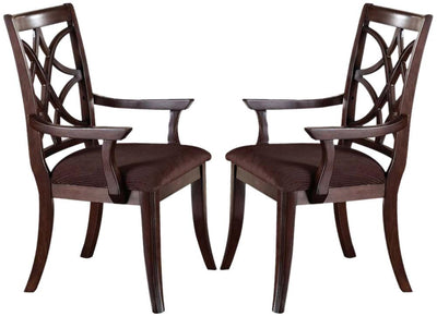 Acme Keenan Dining Arm Chairs (Set of 2) in Dark Walnut 60258 image