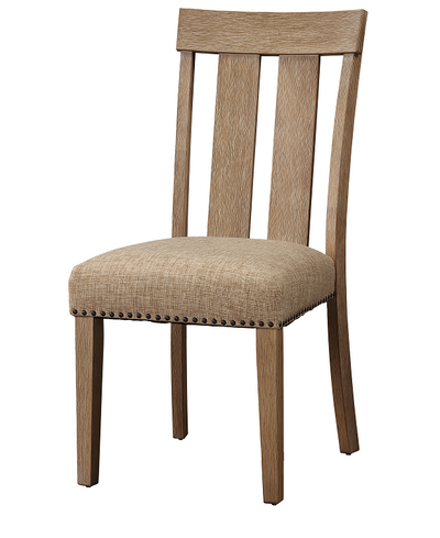 Nathaniel Fabric & Maple Side Chair , Slatted Back image