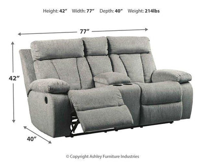 Mitchiner Reclining Loveseat with Console