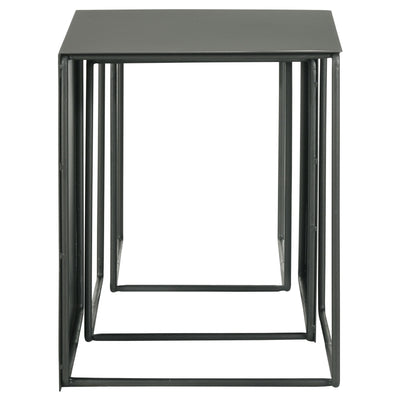 Imez 3-piece Rectangular Metal Nesting Table Grey