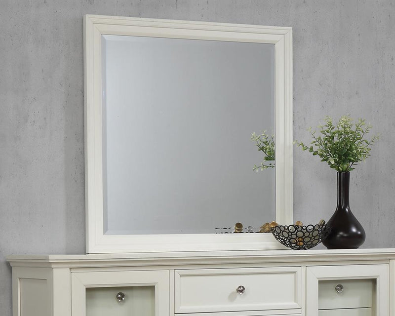 Sandy Beach Rectangular Dresser Mirror Cream White