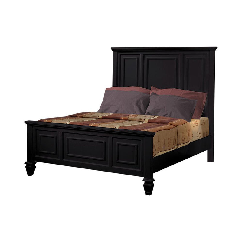 Sandy Beach Eastern King Panel Bed with High Headboard Black