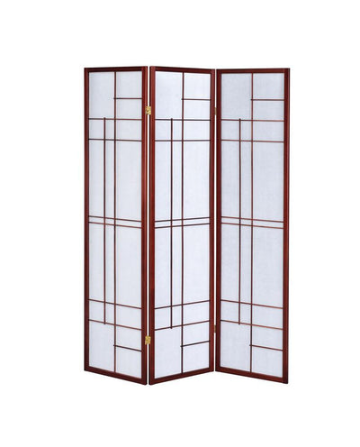 Katerina 3-panel Folding Floor Screen White and Cherry