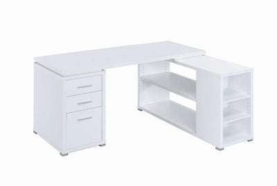 Yvette L-shape Office Desk White