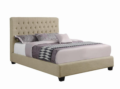 Chloe Tufted Upholstered California King Bed Oatmeal