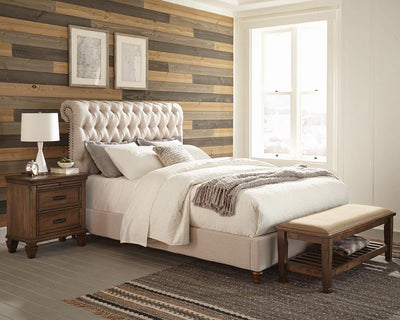 Devon Tufted Upholstered California King, Eastren King, & Queen Bed Beige