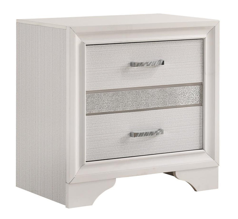 Miranda 2-drawer Nightstand Tray White