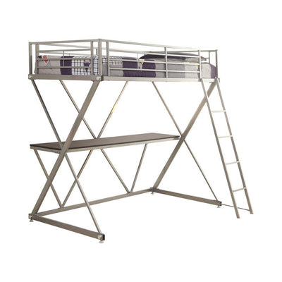 Hyde Twin Workstation Loft Bed Silver