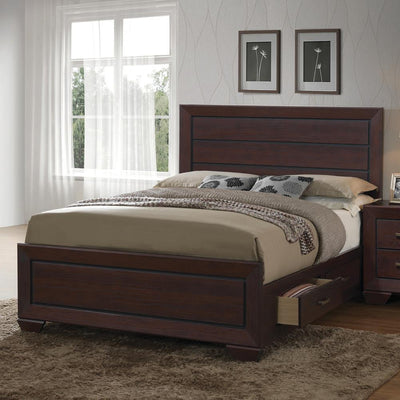 Kauffman Queen Panel Bed Dark Cocoa