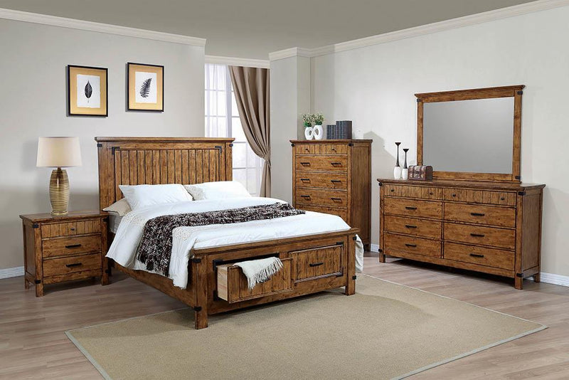 Brenner Eastern King Panel Bed Rustic Honey