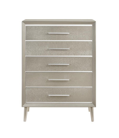 Ramon 5-drawer Chest Metallic Sterling