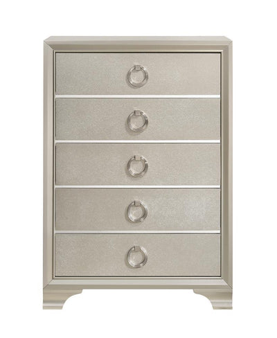 Salford 5-drawer Chest Metallic Sterling