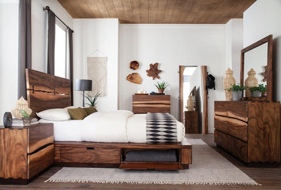 Winslow California King, E.King & Queen Bed Smokey Walnut and Coffee Bean