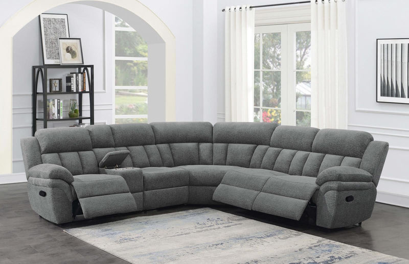 Bahrain 6-piece Upholstered Motion Sectional Charcoal