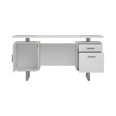 Lawtey Floating Top Office Desk White Gloss