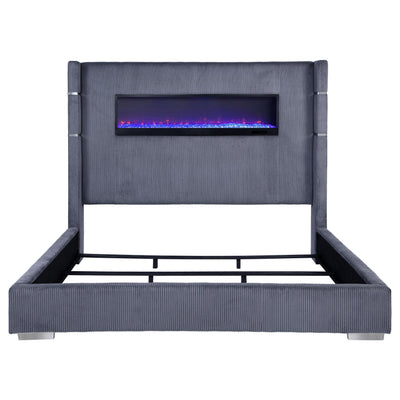 Tisdall California King, E.King & Queen Bed Grey, Black & Queen