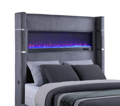 Tisdall California King, E.King & Queen Bed Grey, Black & Queen