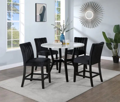 Faux Marble- Round Counter Height Dining Table
