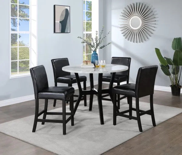 Faux Marble- Round Counter Height Dining Table