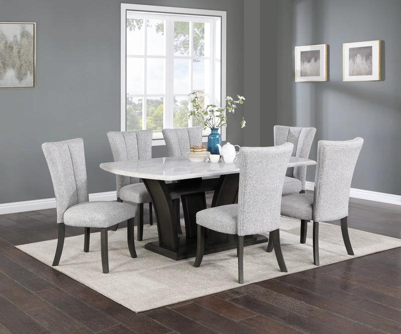 White Faux- 5pc Dining table