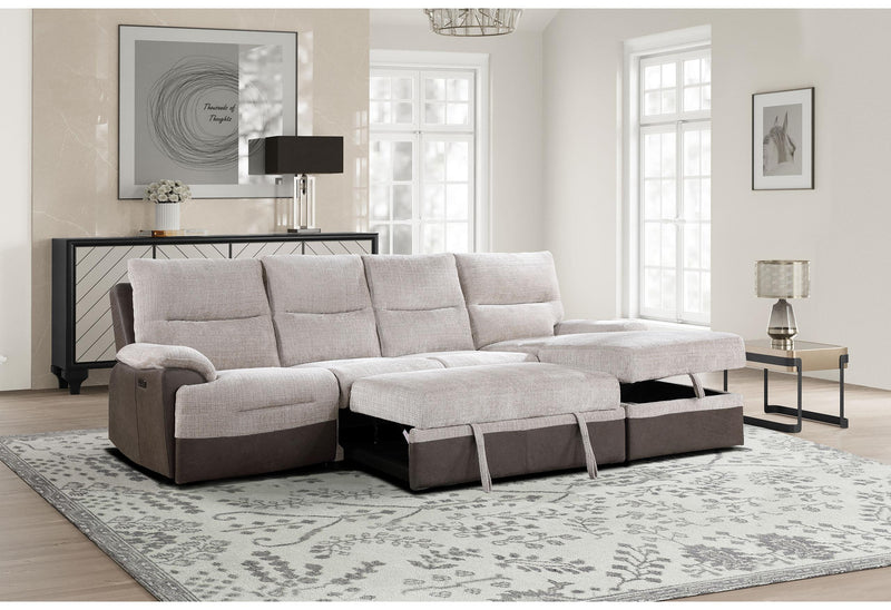 U3822 BEIGE/BROWN SECTIONAL WITH PO AND USB image