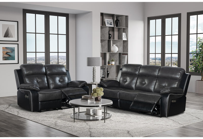 U5050 BLANCHE CHARCOAL/BLACK-POWER RECLINING SOFA/&