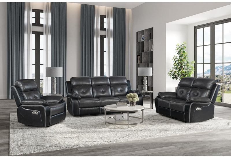 U5050 BLANCHE CHARCOAL/BLACK-POWER RECLINING SOFA/&