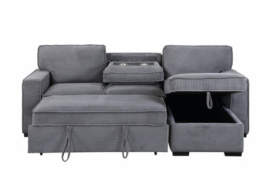 U0203 LIGHT GREY REVERISBLE PULL OUT SOFA BED