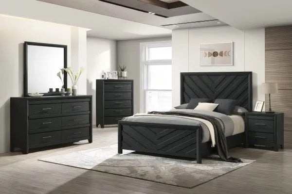 Full Panel Bed - Chevron bedroom set