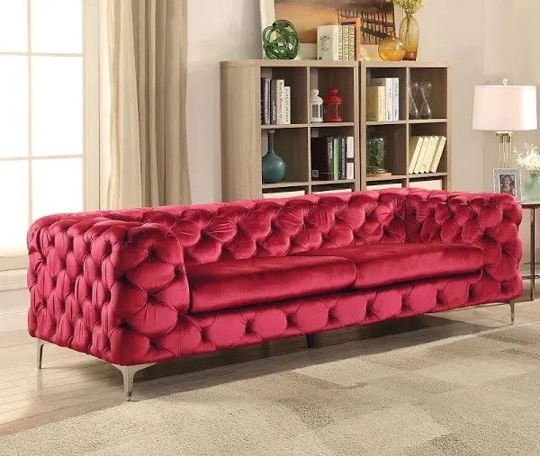 Adam Loveseat- Red Velvet