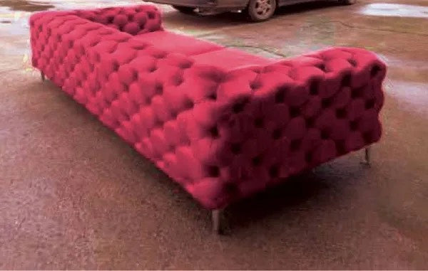 Adam Loveseat- Red Velvet