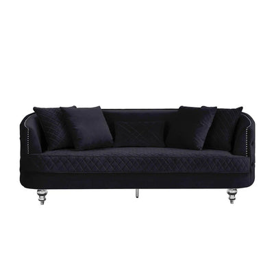 Black Velvet Upholstered- Sofa & Loveseat