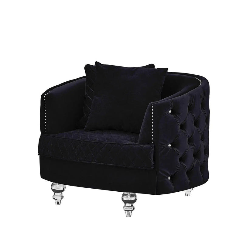 Black Velvet Upholstered- Sofa & Loveseat